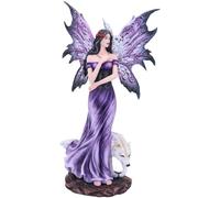 Nemesis Now Amethyst Purple Wolf and Owl Fairy Companion Figurine, Polyresin, 39