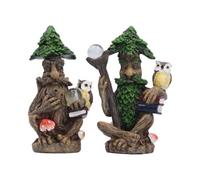 Nemesis Now Ancient Scholars Tree Spirit Figurines with Owls, Set of 2, 8cm