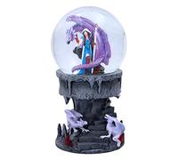 Nemesis Now Anne Stokes Dragon Mage Snowglobe Shaker, Polyresin, Purple, 18.5cm