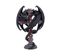Nemesis Now Anne Stokes Gothic Guardian Dragon Cross Candle Holder 26.5cm, Black