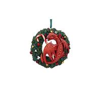 Nemesis Now Anne Stokes Sweet Tooth Dragon Hanging Ornament 9cm, Resin, Red, Anne Stokes Merchandise, Sweet Tooth Dragon Hanging Christmas Decoration, Cast in the Finest Resin, Expertly Hand-Painted