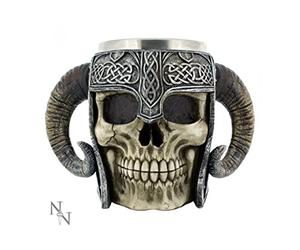 Nemesis Now B2091F6 Viking Skull Tankard Mug 16cm Brown