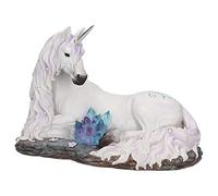 Nemesis Now B2832H7 Jewelled Tranquillity Figurine 19cm White, Resin | Hand-Painted White Unicorn with Jewelled Mane and Crystal-Effect Base