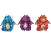 Nemesis Now B3756K8 Three Wise Dragonlings Figurine 8.5cm Red, Resin
