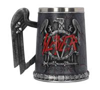 Nemesis Now B4128M8 Slayer Tankard Mug 14cm Black, Resin w/Stainless Steel Insert , Grey