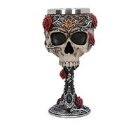 Nemesis Now B4327M8 Gothic Roses Goblet 18cm Black, Resin w/stainless steel insert, One Size