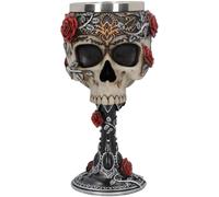 Nemesis Now B4327M8 Gothic Roses Goblet 18cm Black, Resin wstainless steel inse
