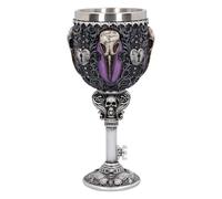 Nemesis Now B4725P9 Edgar's Raven Goblet 18cm, Resin w. Stainless Steel, Purple,silver