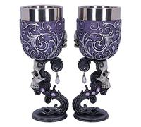 Nemesis Now B5168R0 Deaths Desire Twin Skull Heart Set of Two Goblets, Purple, 18.5cm