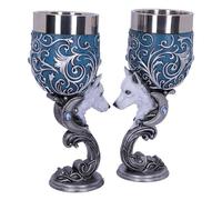 Nemesis Now B5192R0 Wild at Heart Goblets 18.5cm (Set of 2), Stainless Steel, 200 milliliters, Blue
