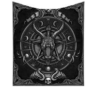 Nemesis Now Baphomet Triple Horn Sabbatic Goat Throw Blanket, Black, 160cm