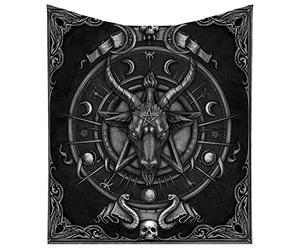 Nemesis Now Baphomet Triple Horn Sabbatic Goat Throw Blanket, Black, 160cm