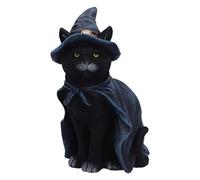 Nemesis Now Bewitching Figurine 18.5cm, Resin, Black, Witch Cat Figure, Black Cat in Witch Hat Ornament, Collectable Cat Giftware, Cast in the Finest Resin, Expertly Hand-Painted