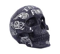 Nemesis Now Skull Tattoo Bones Skeleton Gothic Horror Money Box Ornament Home Accessory Gifts Collectibles Merchandise, Resin, Black, One Size