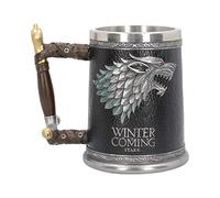 Nemesis Now Black, B3697J7 Winter is Coming Tankard Game of Thrones Mug 14cm, Resin w/Stainless Steel Insert