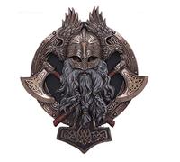 Nemesis Now Bronze For Valhalla Viking Axe Hammer Raven Wall Plaque, 27cm