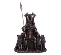 Nemesis Now Bronze Odin All Father Wolves and Throne Figurine,22cm