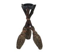 Nemesis Now Broomstick Tea Light 20.5cm Candle Holder, Brown