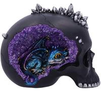 Nemesis Now Cave Small Dragon Hiding Within a Crystal Skull, Polyresin, Black, 1