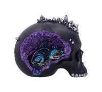 Nemesis Now Cave Small Dragon Hiding Within a Crystal Skull, Polyresin, Black, 16.5cm