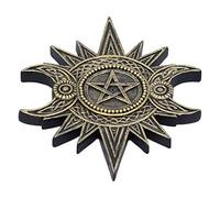 Nemesis Now Celestial Worship Incense Burner 17.3cm, Resin, Gold/Black, Triple Moon Incense Holder, Classic Triple Moon Design, Cast in the Finest Resin, Hand-Painted, Holds Incense Stick