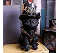 Nemesis Now Cogsmiths Adorable Steampunk Cat Figurine Black