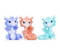 Nemesis Now Coralscale Hatchling Trio Dragon Figurines Set of 3, 8.7cm - Mini Resin Baby Dragons, Hand-Painted Resin Coral Pastel Fantasy Collectibles