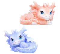 Nemesis Now Coralscale Nestlings Dragon Figurines Set of 2 6cm - Mini Baby Dragon Statues, Pastel Fantasy Resin Collectible Decor, For Dragon Lovers