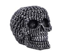 Nemesis Now Crania Decorative Resin Skull - Gothic Decor & Horror Decor, Black Skull with Mini Silver Skulls, 15 cm Tall