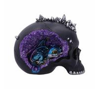 Nemesis Now Crystal Cave Baby Dragon Inside Black Geode Skull Gothic Gift 16.5cm