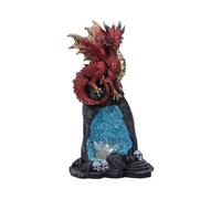 Nemesis Now Crystal Cave Dweller - Majestic Red & Gold Hand-Painted Dragon Statue - 19cm Resin Dragon Figurine for Collectors and Fantasy Fans