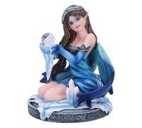 Nemesis Now Crystal Azura Figurine, 8.5cm Resin Blue Crystal Fairy Kneeling, Winter Theme, Fantasy Gift, Cast in Finest Resin, Expertly Hand-Painted