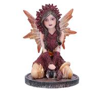Nemesis Now Crystal Fairy Poppy Figurine, Red, 9cm | Resin, Kneeling Fairy with Glass Ball, Fantasy Gift, Cast in the Finest Resin, Expertly Hand-Painted