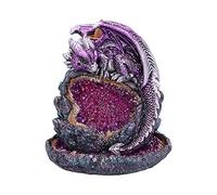 Nemesis Now Crystalline Protector Purple Dragon Geode Backflow Incense Burner,14.2cm