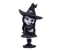 Nemesis Now Cult Cuties Hexara Witch Figurine 15cm, Resin, Black, Cute Witch and Feline Companion Figurine, Perfect Addition to Gothic Collection, Cast in the Finest Resin, Expertly Hand-Painted