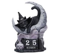 Nemesis Now Cult Cuties Purrah Perpetual Calendar, Wooden Blocks, 16.2cm | Hand Painted Gothic Fantasy Resin Desk Calendar