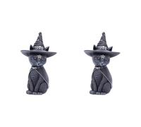 Nemesis Now Cult Cuties Purrah Witch Hat Occult Cat Figurine 13.5cm, Polyresin, Black, Scarily Adorable Bewitching Figurine, Cast in the Finest Resin, Expertly Hand-Painted (Pack of 2)