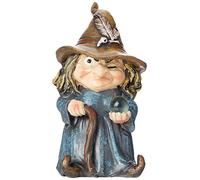 Nemesis Now D5051R0 Trouble Small Witch and Crystal Ball Figurine, Polyresin, Blue, 9.7cm