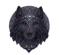 Nemesis Now Dark Gothic Magical Wolf Moon Wall Hanging Plaque, Black, One Size