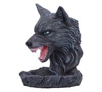 Nemesis Now Dark Wolf Backflow Incense Burner 11.5cm, Resin, Black Wolf Incense Cone Burner, Gothic Wolf Home Décor, Cast in the Finest Resin, Expertly Hand-Painted