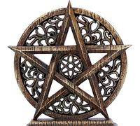 Nemesis Now Dawn Pentagram 15cm, Resin, Pentagram Ornament, Bronze, Wiccan Symbol, Cast in the Finest Resin, Hand-Painted, Wiccan Giftware