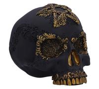 Nemesis Now Divine Demise Skull Figurine 15.5cm, Resin, Black & Gold, Baroque Style Skull Ornament, Gothic Décor, Cast in the Finest Resin, Expertly Hand-Painted