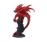 Nemesis Now Draconic Roots Figurine 28.5cm, Resin, Red, Red Dragon on Stone Figure, Red Dragon Ornament, Collectable Dragon Giftware, Cast in the Finest Resin, Expertly Hand-Painted