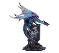 Nemesis Now Draconic Sigil 17.5cm, Resin, Blue, Dragon Figure, Blue Dragon Ornament, Collectable Dragon Giftware, Cast in the Finest Resin, Expertly Hand-Painted, U6699A24
