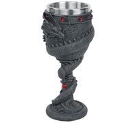 Nemesis Now Dragon Coil Goblet 20cm Black, Resin w/stainless steel insert