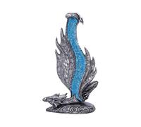 Nemesis Now Dragon Flame Backflow Incense Burner - Silver Dragon Wing with Blue Crystal Channel, Fantasy Decor 20 cm Tall
