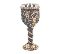 Nemesis Now Dragon Remains Goblet 19cm, Resin w/stainless steel insert, Black, One Size