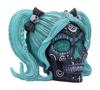 Nemesis Now Drop Dead Gorgeous Cute and Cosmic Figurine 19.5cm, Resin, Witchy Doll Skull Ornament, Female Turqoise and Black Skull with Glitter Eyes, Cast in the Finest Resin, Expertly Hand-Painted