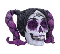 Nemesis Now Drop Dead Gorgeous Myths and Magic Figurine 20.5cm, Resin, Voodoo Doll Skull Ornament, Female Skull with Purple Hair and Glitter Eyes, Cast in the Finest Resin, Expertly Hand-Painted