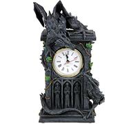 Nemesis Now Duelling Dragons Clock 26cm, Polyresin, Grey